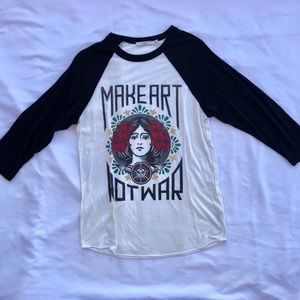 Obey Make Art Not War 3/4 Sleeve Shirt
